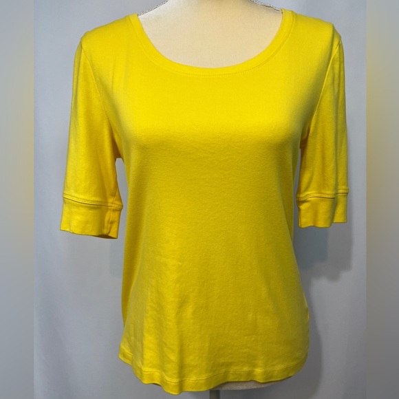 Jones New York Yellow Short Sleeve Blouse PL - Picture 1 of 5